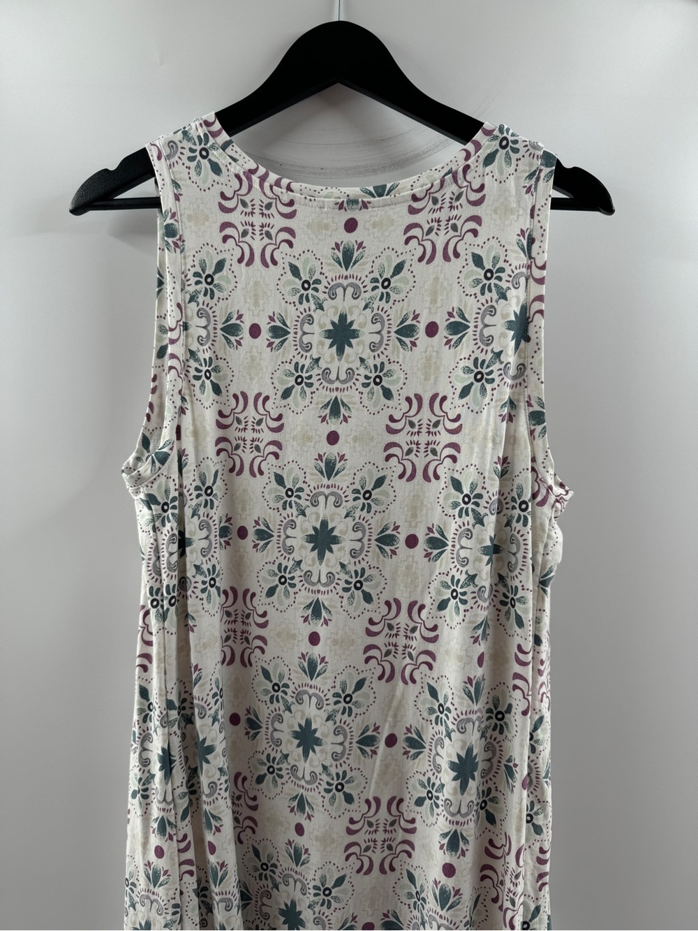 LOFT Boho Floral Border Print Sleeveless Dress – Women’s Large - Picture 7 of 8